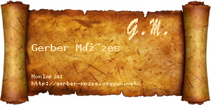 Gerber Mózes névjegykártya