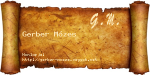Gerber Mózes névjegykártya